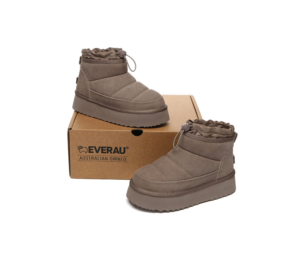 UGG EVERAU® UGG Boots Women Sheepskin Wool Drawstring Platform Picken