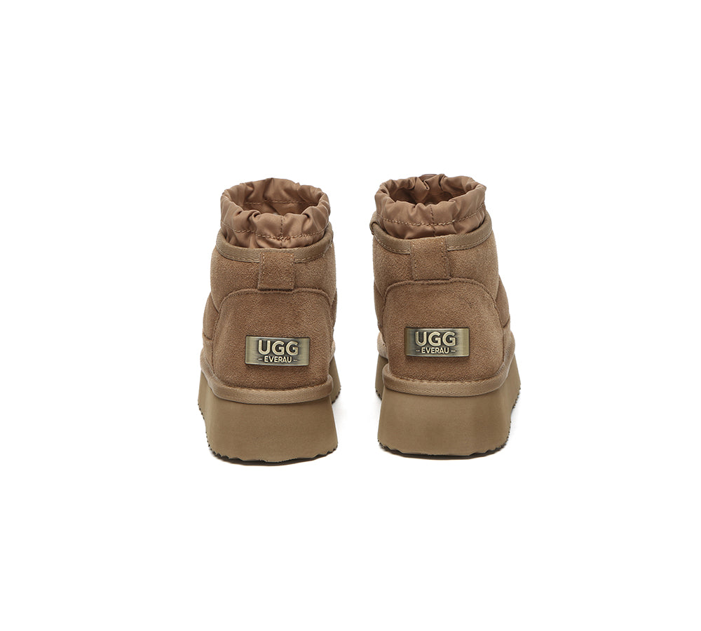UGG EVERAU® UGG Boots Women Sheepskin Wool Drawstring Platform Picken