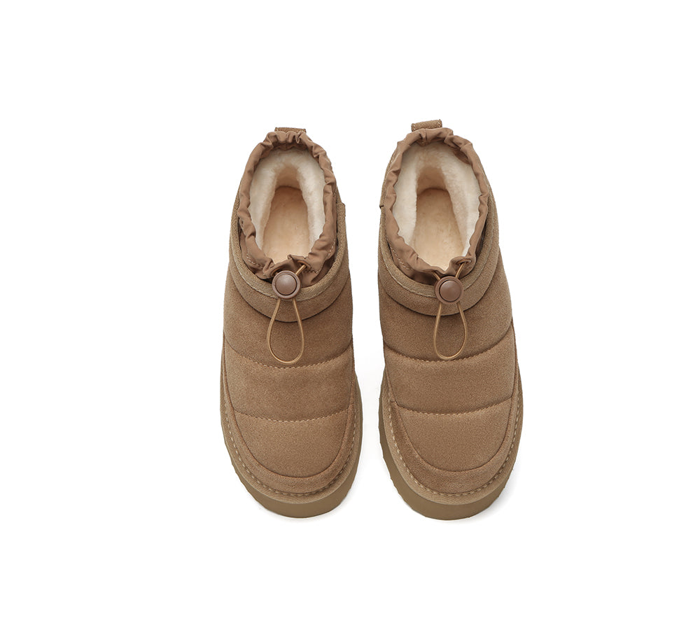 UGG EVERAU® UGG Boots Women Sheepskin Wool Drawstring Platform Picken