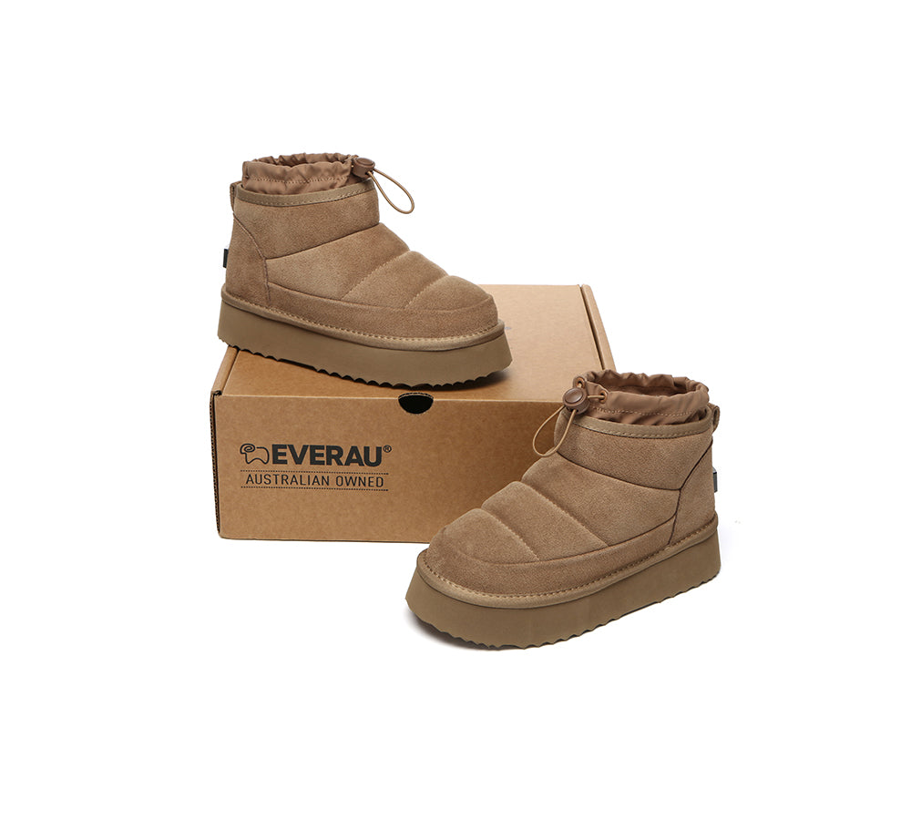 UGG EVERAU® UGG Boots Women Sheepskin Wool Drawstring Platform Picken