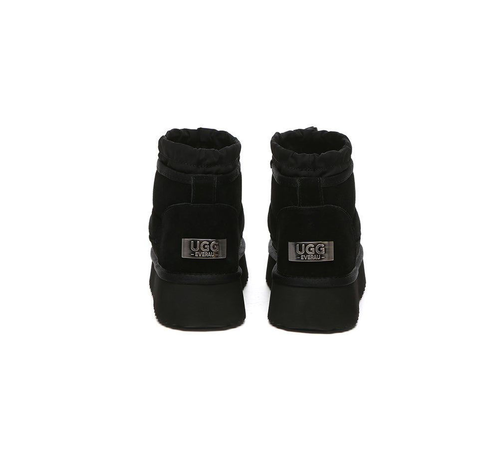 UGG EVERAU® UGG Boots Women Sheepskin Wool Drawstring Platform Picken