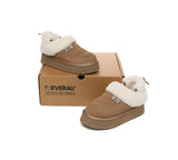 UGG EVERAU® UGG Slippers Women Removable Wool Strap Drawstring Slingback Platform Paige