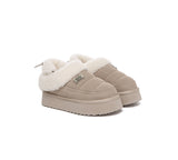 UGG EVERAU® UGG Slippers Women Removable Wool Strap Drawstring Slingback Platform Paige