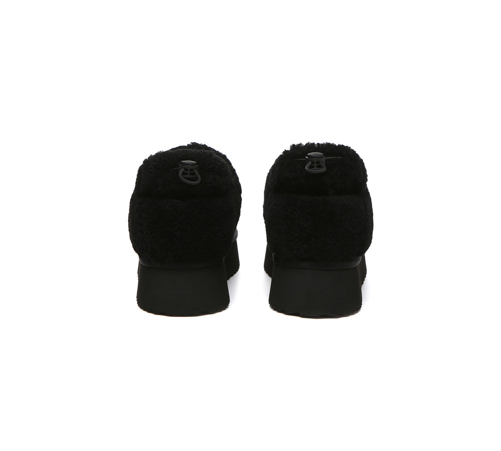 UGG EVERAU® UGG Slippers Women Removable Wool Strap Drawstring Slingback Platform Paige