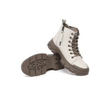 EVERAU® Women Leather Lace Up Zipper Chunky Boots Lorrin