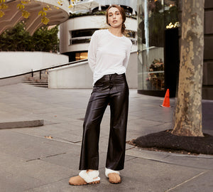 AUSTRALIAN SHEPHERD® 3-Way Style UGG Women Slippers Removable Wool Fluffy Strap Slingback Waffle UGG AUSTRALIAN SHEPHERD