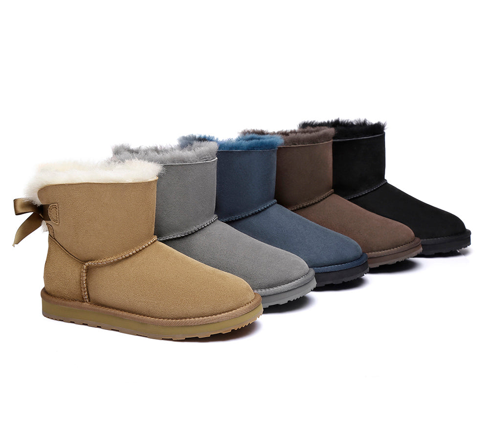 Urban UGG® UGG Boots Women Double faced Sheepskin Wool Mini Back Bow - UGG EXPRESS