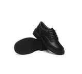 School Shoes - EVERAU® Senior Black Leather Lace Up School Shoes