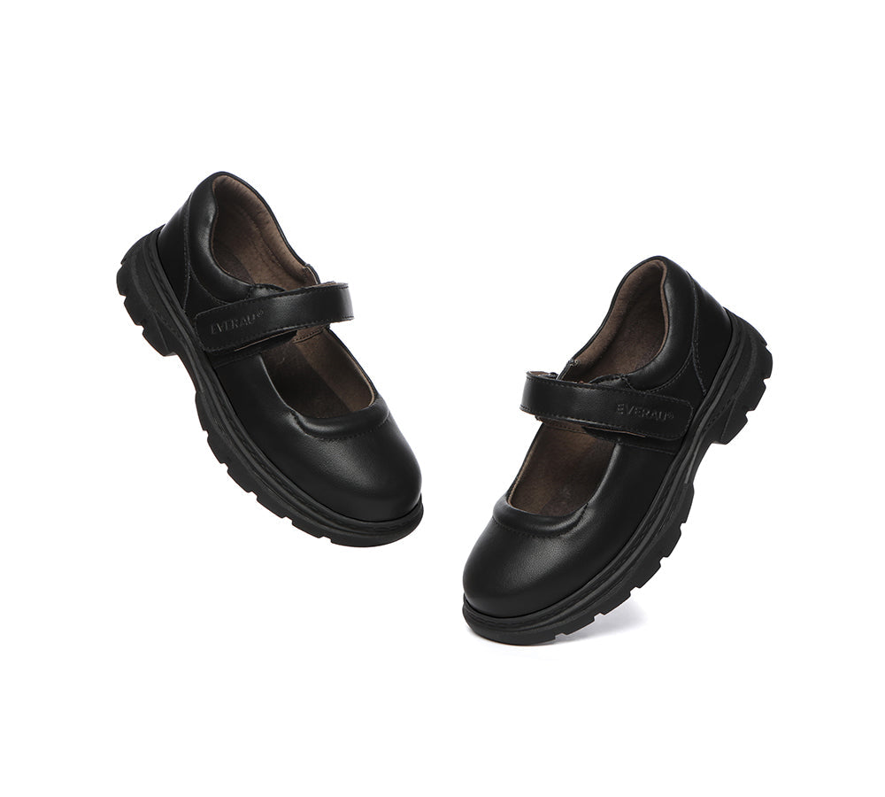 School Shoes - EVERAU® Senior Black Leather School Shoes Chris
