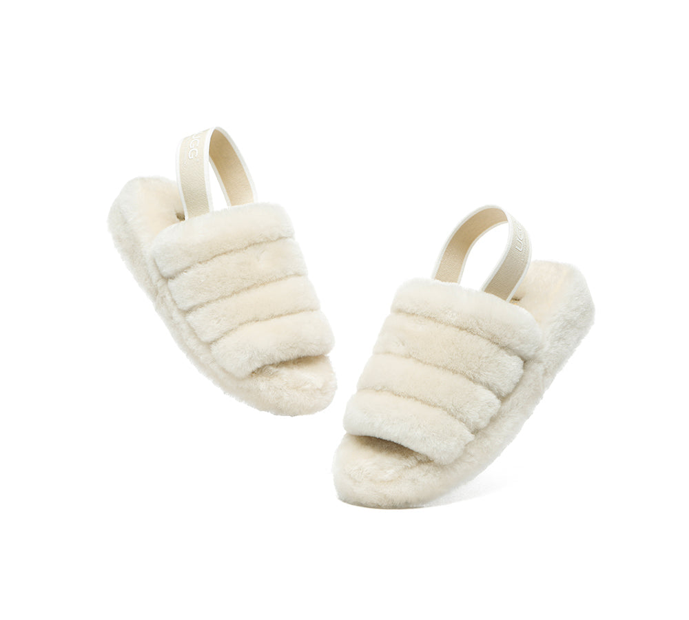 Slides - AS UGG Women Fluffy Slides Puffy
