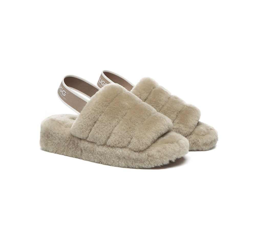 Slides - AS UGG Women Fluffy Slides Puffy