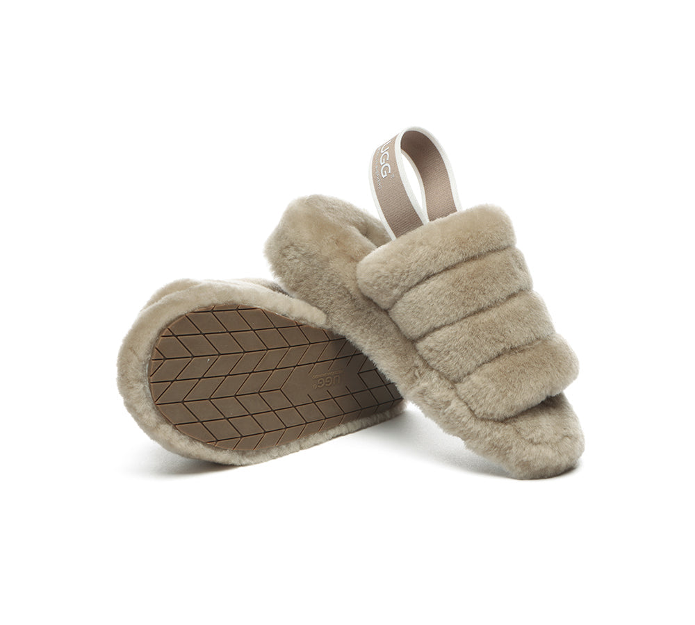 Slides - AS UGG Women Fluffy Slides Puffy