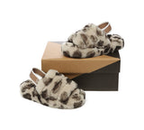 Slides - UGG Kids Fluffy Slides Slingback Leopard Puffy