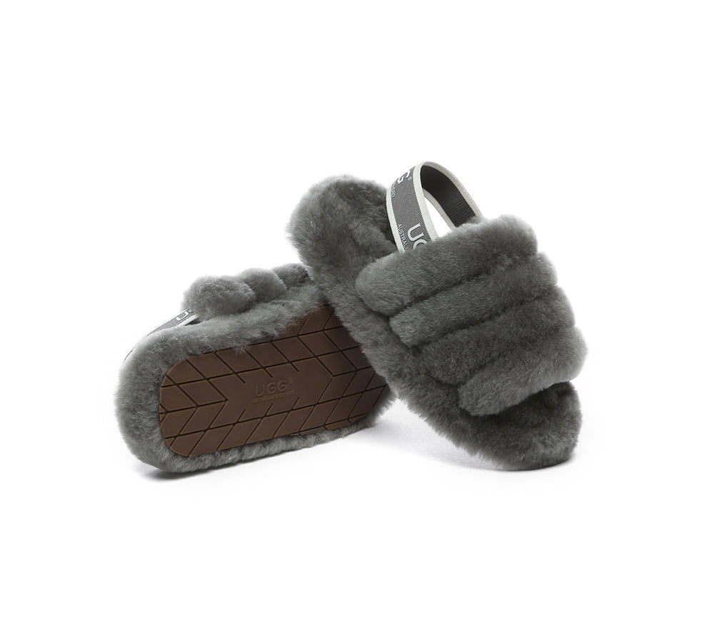 Slides - UGG Kids Fluffy Slides Slingback Puffy