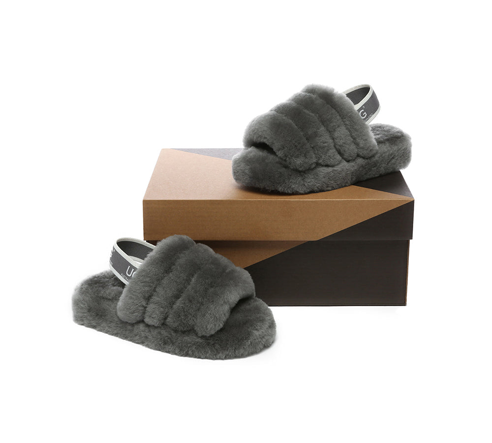 Slides - UGG Kids Fluffy Slides Slingback Puffy
