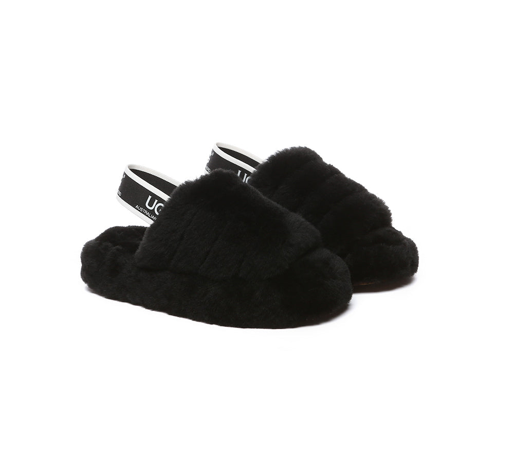 Slides - UGG Kids Fluffy Slides Slingback Puffy