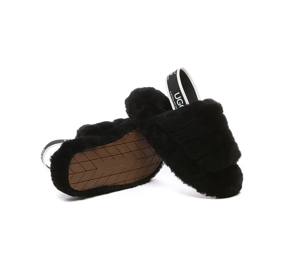 Slides - UGG Kids Fluffy Slides Slingback Puffy