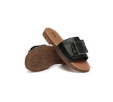 Slides - Women Leather Buckle Top Ultra Soft Slides Bera