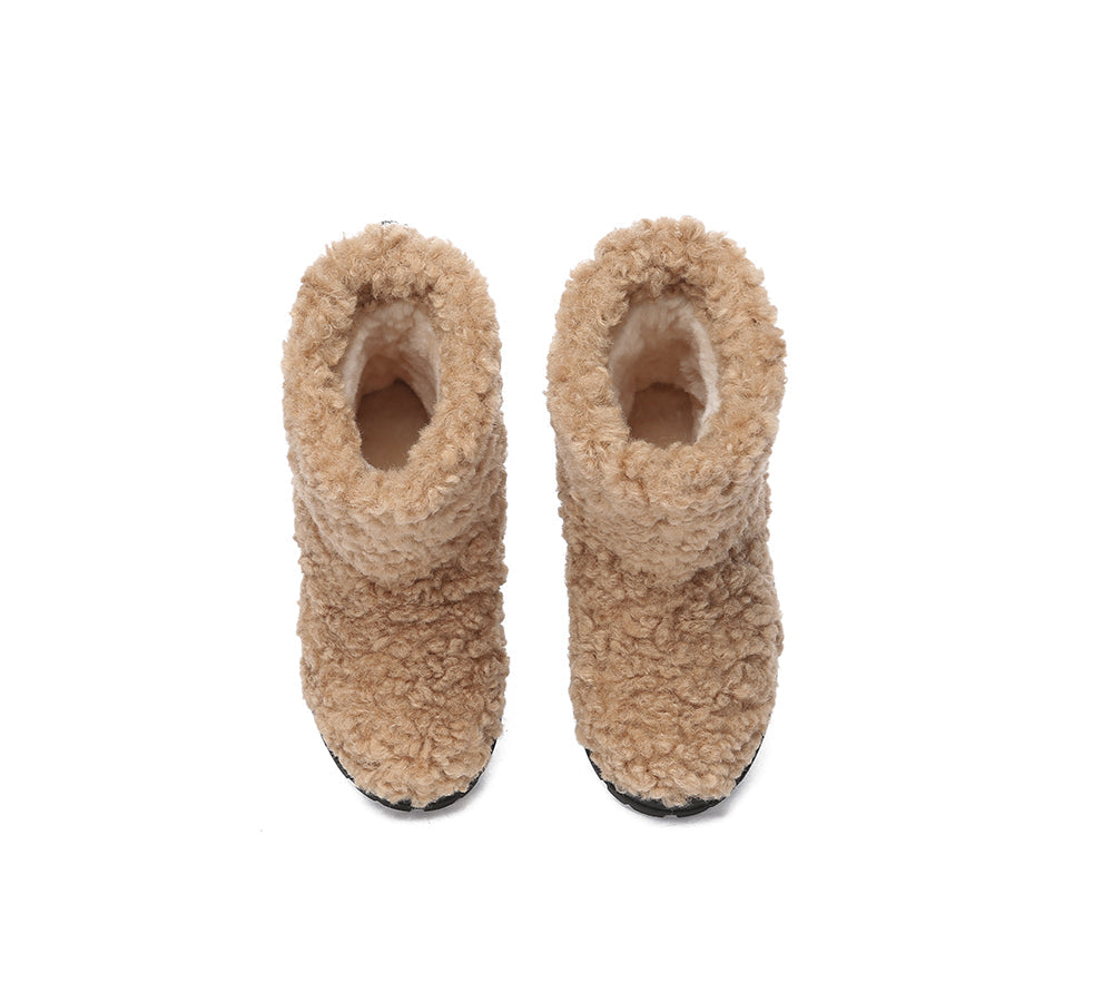 UGG Boots - EVERAU® UGG Kids Sheepskin Wool Plush Adjustable Drawstring Boots Peggy