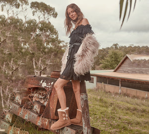 UGG Boots - EVERAU® UGG Sheepskin Wool Boots Short Twin Button