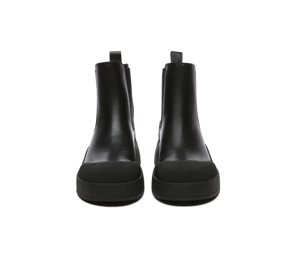 UGG Boots - EVERAU® Women Leather Ankle Chunky Fashion Boots Mindy