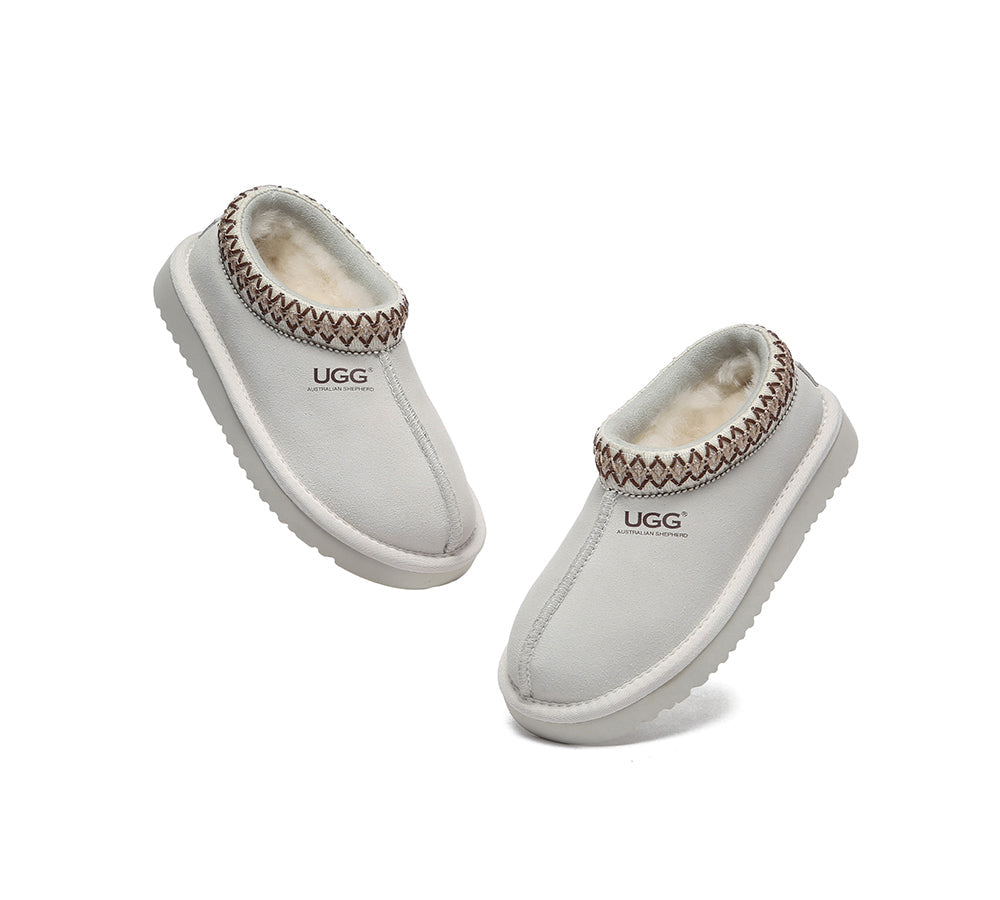 UGG Slippers - AUSTRALIAN SHEPHERD® UGG Kids Sheepskin Wool Ankle Tazzy Slippers Hippie