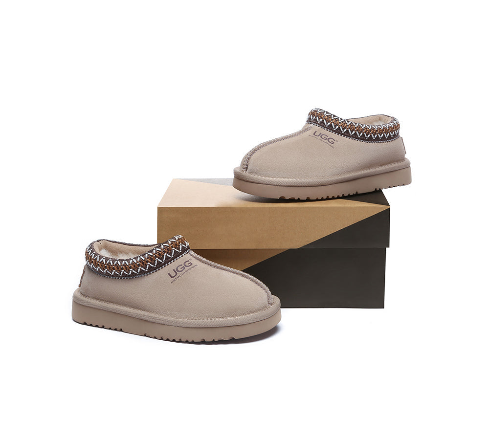 UGG Slippers - AUSTRALIAN SHEPHERD® UGG Kids Sheepskin Wool Ankle Tazzy Slippers Hippie