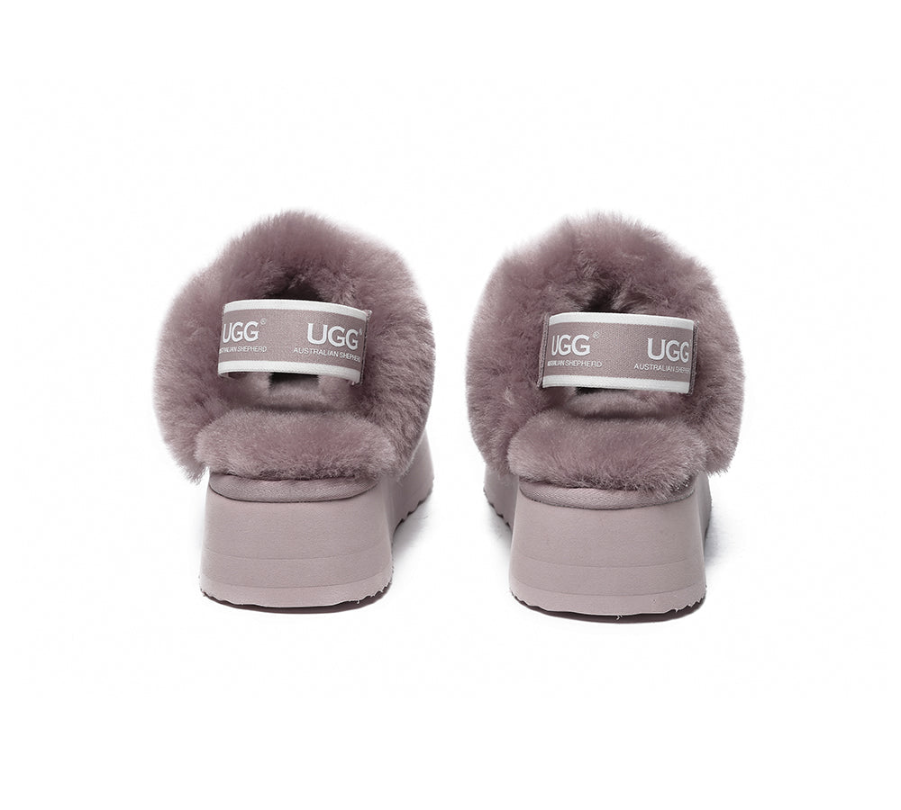 UGG Slippers - Removable Strap Slingback UGG Slipper Women Waffle Platform