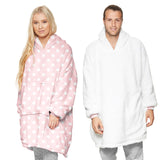 Apparel - Reversible Hoodie Blanket Unisex Pink Polka Dot