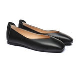 Flats - Square Toe Leather Ballet Flats Women Linda
