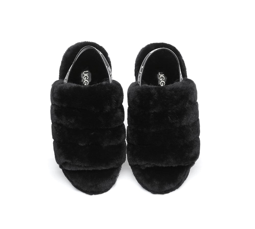 Slides - AS UGG Women Fluffy Slides Puffy