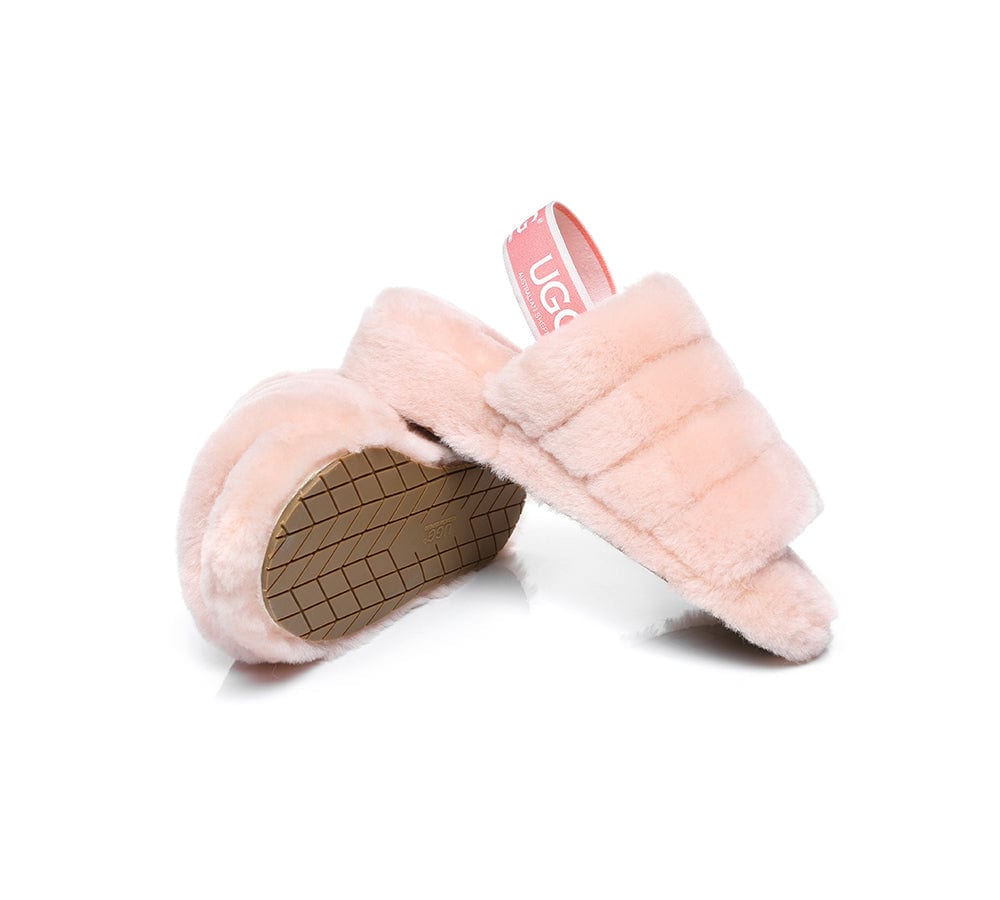 Slides - AS UGG Women Fluffy Slides Puffy