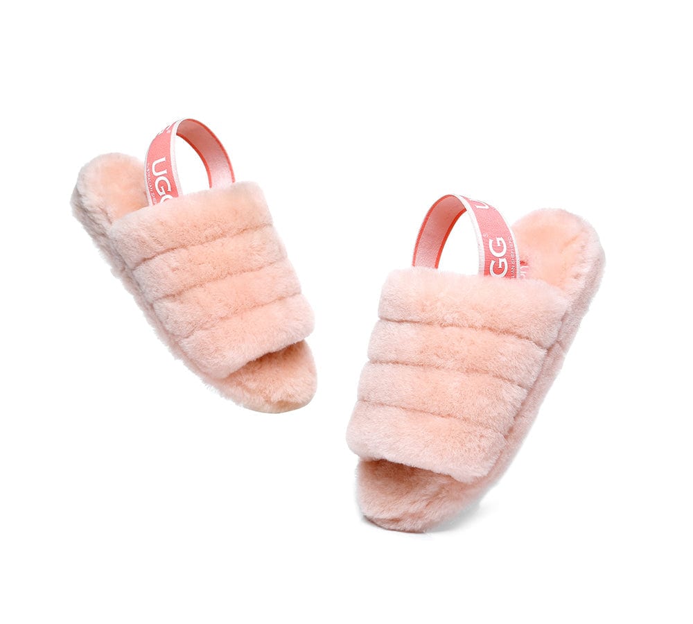 Slides - AS UGG Women Fluffy Slides Puffy