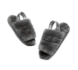 Slides - AS UGG Women Fluffy Slides Puffy
