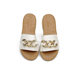 Slides - Leather Flat Slides Women Jianna Ultra Soft Footbed