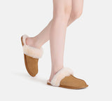 EVERAU® UGG Slippers Sheepskin Wool Suede Scuff Rosa - UGG EXPRESS