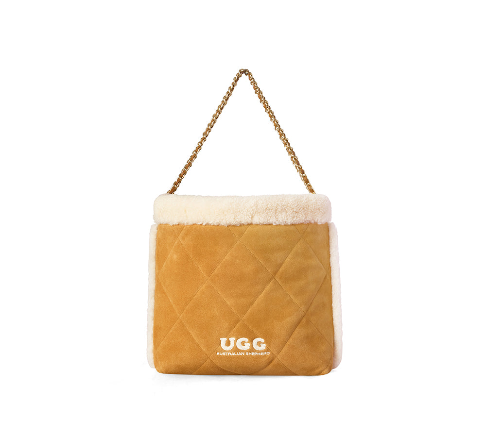 AUSTRALIAN SHEPHERD® Suede Shearling Tote Bag Over Shoulder Diana UGG AUSTRALIAN SHEPHERD