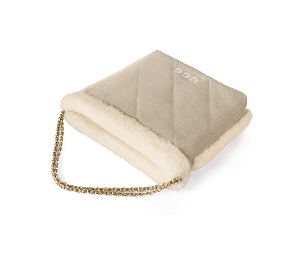 AUSTRALIAN SHEPHERD® Suede Shearling Tote Bag Over Shoulder Diana UGG AUSTRALIAN SHEPHERD