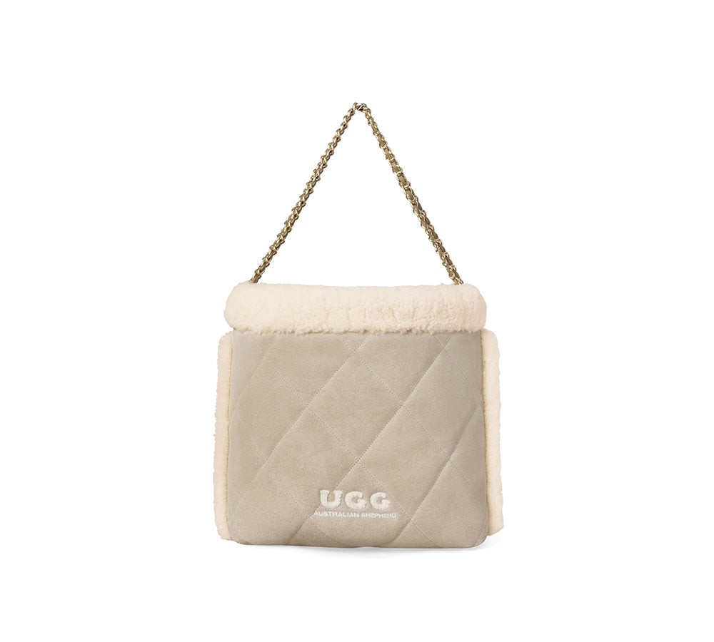AUSTRALIAN SHEPHERD® Suede Shearling Tote Bag Over Shoulder Diana UGG AUSTRALIAN SHEPHERD