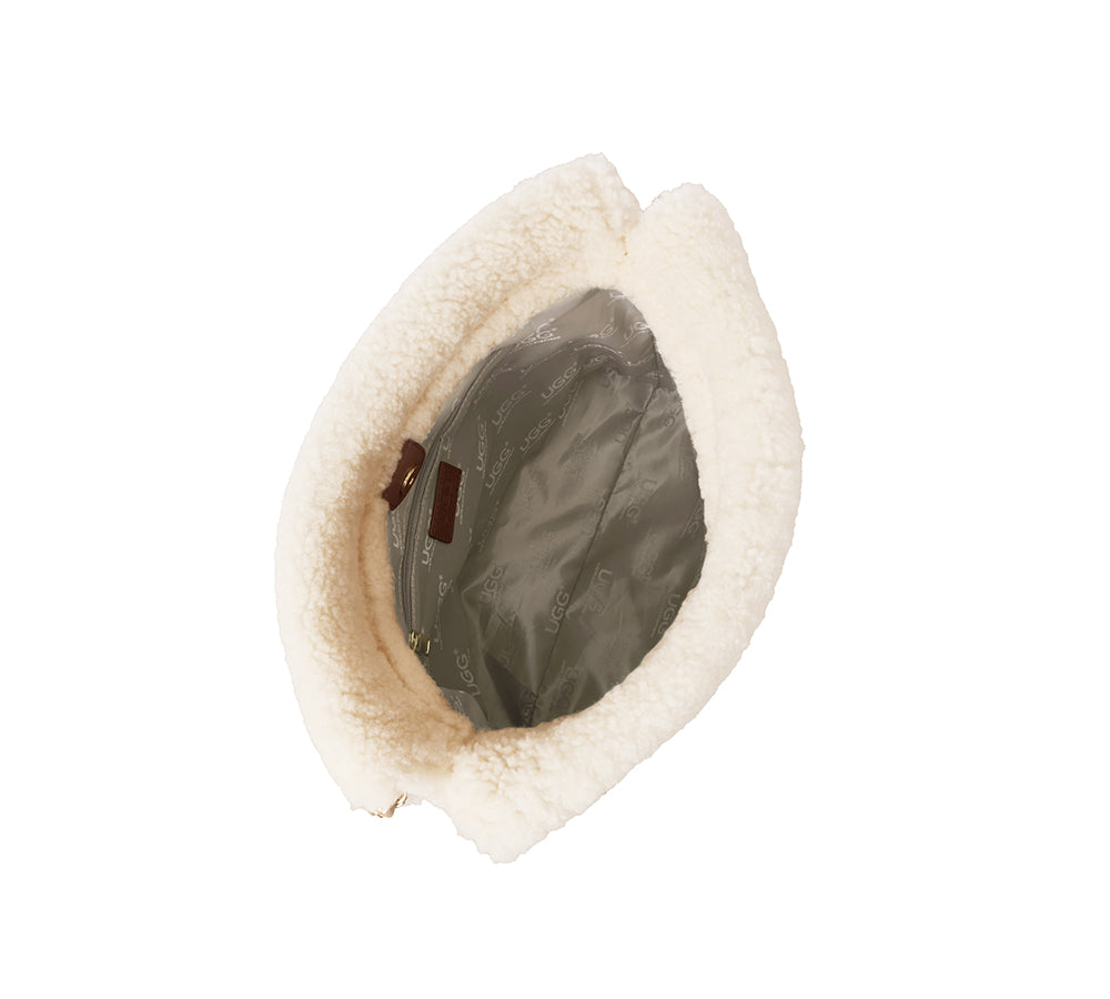 AUSTRALIAN SHEPHERD® Suede Shearling Tote Bag Over Shoulder Diana UGG AUSTRALIAN SHEPHERD