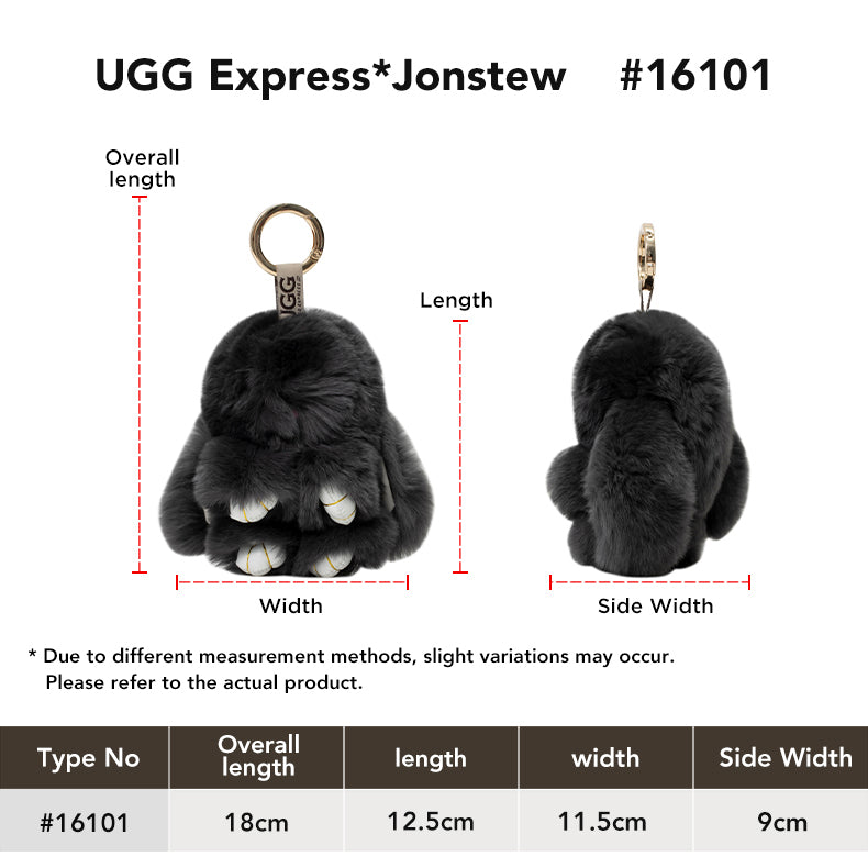 Cute Plush Bunny Keyrings size chart
