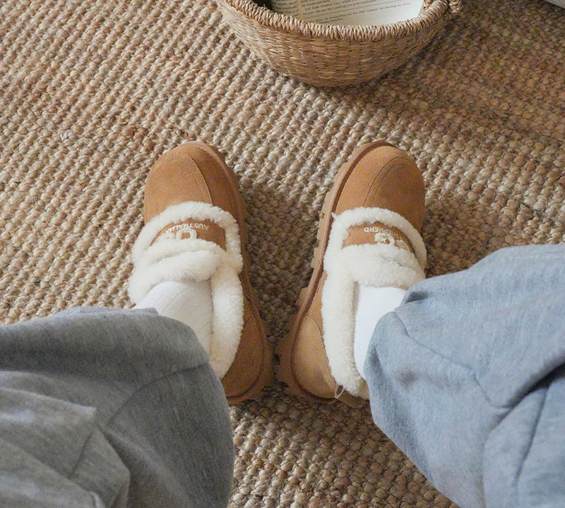 AUSTRALIAN SHEPHERD® UGG Slippers Women Sheepskin Wool Ankle Rilee Loafers UGG AUSTRALIAN SHEPHERD