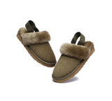 EVERAU® UGG Women Sheepskin Wool Removable Strap Slingback Slippers Corduroy