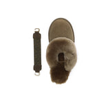 EVERAU® UGG Women Sheepskin Wool Removable Strap Slingback Slippers Corduroy