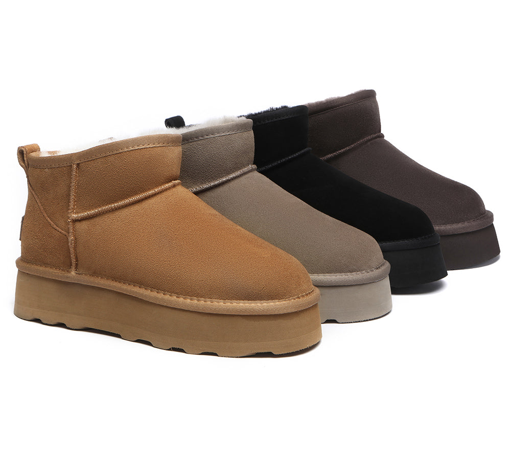 AUSTRALIAN SHEPHERD® UGG Boots Sheepskin Wool Mini Platform Thick Bottom Ronnie UGG AUSTRALIAN SHEPHERD