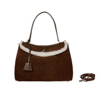 AUSTRALIAN SHEPHERD® Women Fluffy Wool Adjustable Strap Over Shoulder Tote Bag Duwel UGG AUSTRALIAN SHEPHERD