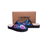 EVERAU® UGG Slippers Sheepskin Wool Purple Flower Patchwork Suede Cruz EU39 - UGG EXPRESS