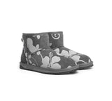 EVERAU® UGG Boots Sheepskin Wool Grey Floral Print Mini Classic Suede EU41 - UGG EXPRESS