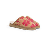 EVERAU® UGG Slippers Sheepskin Wool Red Floral Print Suede Cruz EU40 - UGG EXPRESS