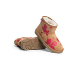 EVERAU® UGG Boots Sheepskin Wool Red Floral Print Mini Classic Suede EU40 - UGG EXPRESS